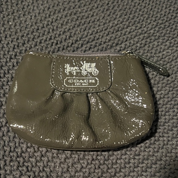Coach Dark Gray Cosmetic Coin Pouch - Picture 1 of 5
